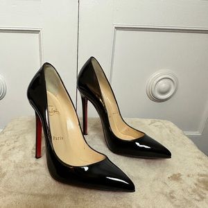 Brand New Christian Louboutin Black heels - Pigalle 120 patent calf heels. Sz 37
